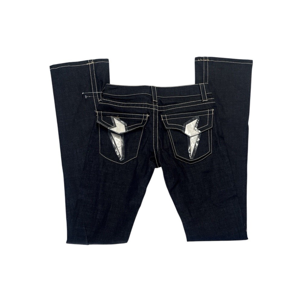 Rawkn Y2K Jeans Womens 24 Skull Studded Low Rise Denim Key Closet Skater Rocker